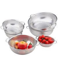 Bộ 4 rổ inox có quai