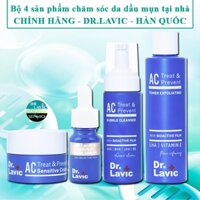 Bộ 4 sản phẩm dưỡng da dầu mụn Dr.lavic hàn quốc combo kem serum toner drlavic chính hãng dr+lavic sữa rửa mặt dr lavic