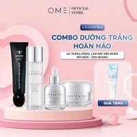 Bộ 4 Sản Phẩm Dưỡng Trắng Mờ Nám Tàn Nhang LOUISVIEL | Skincare Tone Serum Son Dưỡng Trắng Toner Tặng Kem Chống Nắng