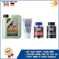 Bộ 4 sản phẩm thay nhớt định kì toàn diện cho xe tay ga Liqui Moly LQN-CB1 - Dùng cho các dòng xe Honda SH, SH Mode, Airblade, Vision, Lead, Click, Vario, Yamaha Grande, NVX, Freego, Latte, Janus