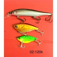 Bộ 4 sp Mồi Câu Cá Alkall Lures Minnow115,cá sắt,vib