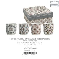 Bộ 4 tách cafe bằng sứ kiểu Madame De Pompadour Mathilde M (patinahomes)