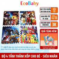 Bộ 4 Tấm Thảm Xốp Lót Sàn Hình 5 Anh Em Siêu Nhân, Thảm Chơi Cho Bé - 60x60cm - EcoBaby