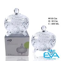 Bộ 4 Thố Mứt Thuỷ Tinh Pha Lê 3 Chân Hoạ Tiết Hoa Văn Swan Phong Cách Royal Sang Trọng / Set 4 Thố Mứt Tết TG2804 M750