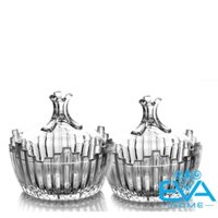 Bộ 4 Thố Mứt Thuỷ Tinh Pha Queen Delisoga  Sang Trọng / Thố Mứt Tết Thố Nữ Hoàng Deli TG2026-5 M3571