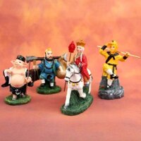 Bộ 4 tượng tây du ký (tôn ngộ không). Trang trí trên ô tô, tiểu cảnh, bonsai, ghép lũa, để bàn trà, phòng khách, bàn làm