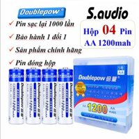 Bộ 4 Viên Pin Tiểu Sạc AA Cao Cấp 1200mAh Doublepow - Hàng nhập khẩu