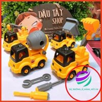 BỘ 4 XE Ô TÔ MÔ HÌNH ĐỒ CHƠI CÔNG TRÌNH CÓ THÁO RỜI