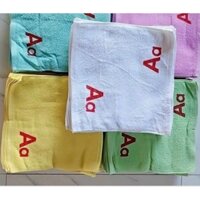 Bộ 40 khăn in 29 chữ cái và 11 số đếm + tặng kèm decal dán ca cốc abc và số đếm