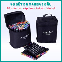 Bộ 48 Bút Màu Dạ Chuyên Nghiệp Maker Touch 2 Đầu Kèm Túi Đựng
