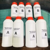 [Bộ 4KG] Keo đổ nhựa làm khuôn, tranh 3D trong suốt loại tốt đổ khối vẽ cá 3D Epoxy Resin Ultra Clear DTAB2-A5