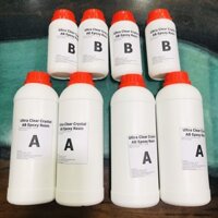 [Bộ 4KG] Keo đổ nhựa làm khuôn, tranh 3D trong suốt loại tốt đổ khối vẽ cá 3D Epoxy Resin Ultra Clear DTAB2-A5