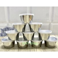 Bộ 5-20 Khuôn Làm Bánh Flan - Rau Câu Bằng Inox 304 Dày Dặn Sáng Bóng Không Dính Có Nắp Đậy ( Size 7 x 5 x 4cm )