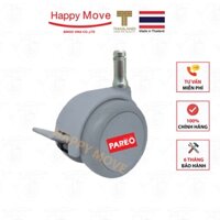 Bộ 5 bánh xe cọc vít trơn có khóa 50mm cho ghếbàn xoay văn phòng nội thất - tải 40kg - Happy Mobe Thái Lan