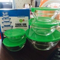 Bộ 5 Bát Thuỷ Tinh Có Nắp Đậy Để Tủ Lạnh
