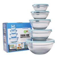 BỘ 5 BÁT THỦY TINH COOKING BOWL TRƠN