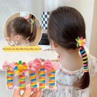 Bộ 5 Bé Gái Thun Cột Tóc Xoắn Ốc Cuộn Dây Điện Thoại Dây Buộc Tóc Hoạt Hình Dễ Thương Đuôi Ngựa Phụ Kiện Tóc Dành Cho Trẻ Em 4-6Y