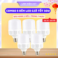Bộ 5 Bóng Đèn Led 30W - Đèn Led Siêu Sáng Tiết Kiệm ĐIện - Combo 5 Bóng Đèn Led 30W - Đèn Led Bảo Hành 12 Tháng