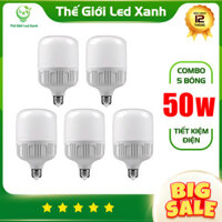 Bộ 5 bóng đèn led 50W cao cấp tiết kiệm điện - Bảo hành 12 tháng