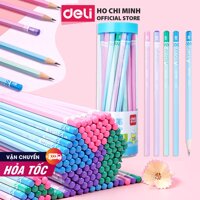 Bộ 5 bút chì gỗ 2B HB Deli - Có bán lẻ 1 chiếc - Nhiều loại mẫu mã màu sắc - Phù hợp cho học sinh sinh viên tập viết vẽ tranh - 58167 - 2B - 5 cây