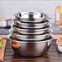 Bộ 5 cái thau rổ Inox cao cấp