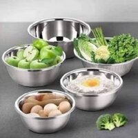 Bộ 5 Cái Thau Rổ Inox Nhà Bếp Cao Cấp