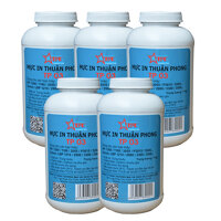 Bộ 5 chai Mực đổ Thuận Phong TP03 170g dùng cho máy in HP  Canon - Hàng Chính Hãng