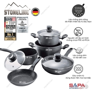 Bộ 5 chảo chống dính phủ đá thiên nhiên Stoneline WX6588