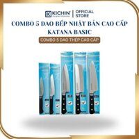 Bộ 5 chiếc dao bếp cao cấp KATANA Basic x Gia Dụng Kichin - Set 5 KATASET5 đa năng - Thái thịt cá (5 chiếc)