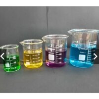 bộ 5 cốc thủy tinh, 5 cốc đo lường cốc pha trộn chia vạch ml có mỏ  thí nghiệm 10ml 25ml 50ml 100ml 250ml 500ML