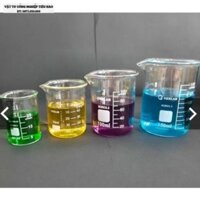 bộ 5 cốc thủy tinh, 5 cốc đo lường cốc pha trộn chia vạch ml có mỏ  thí nghiệm 10ml 25ml 50ml 100ml 250ml 500ML