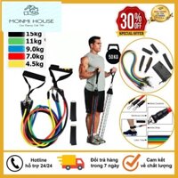 Bộ 5 Dây Ngũ Sắc Đàn Hồi Tập Gym Tại Nhà, Bộ Dụng Cụ Tập Body Hoàn Hảo