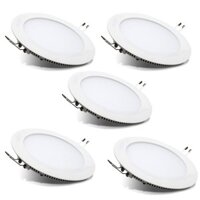 Bộ 5 đèn led âm trần siêu mỏng tròn  9w ánh sáng trắng