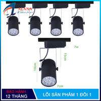 Bộ 5 đèn led rọi thanh ray 7w vỏ đen  ánh sáng trắng