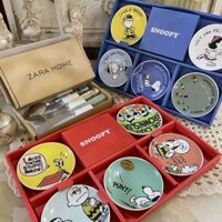 Bộ 5 dĩa nhỏ Snoopy và bộ 3 (dao,nĩa,muỗng) Snoopy-Set of 5 Snoopy small forks and set of 3(forks, forks, spoons) Snoopy