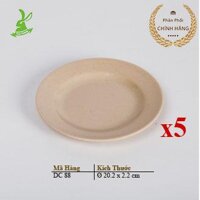 Bộ 5 Dĩa Tròn Cạn Nâu Nhựa Melamine Cao Cấp Fataco Việt Nam DC66 DC77 DC88 DC99 DC100