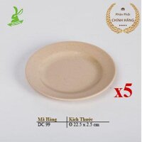 Bộ 5 Dĩa Tròn Cạn Nâu Nhựa Melamine Cao Cấp Fataco Việt Nam DC66 DC77 DC88 DC99 DC100