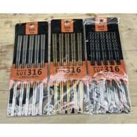 Bộ 5 đôi đũa inox 316 chống trượt hàn quốc