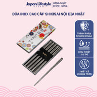 Bộ 5 Đôi Đũa Inox Cao Cấp Shikisai Kháng Khuẩn Chống Nấm Mốc Nội Địa Nhật - SAKUKO