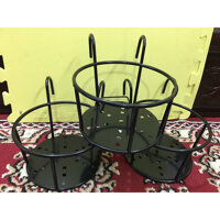 BỘ 5 GIỎ SẮT CÓ MÓC TREO CHẬU HOA  NGOÀI BAN CÔNG  MẦU ĐEN