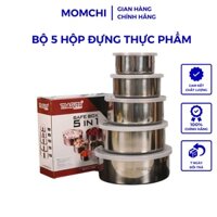 Bộ 5 hộp đựng thực phẩm, hộp đựng cơm MASUTO inox cao cấp 5in1 công nghệ Nhật Bản