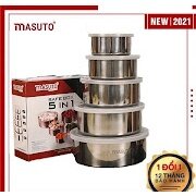 Bộ 5 Hộp Đựng Thực Phẩm Inox Cao Cấp 5 Trong 1 Công Nghệ Nhật Bản Masuto