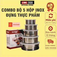 Bộ 5 Hộp Đựng Thực Phẩm Nhật Bản Combo Hộp Đựng Thực Ăn Inox Cao Cấp Công Nghệ Tiên Tiến