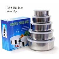 Bộ 5 hộp Inox đựng thực phẩm có nắp để tủ lạnh AL-5HI