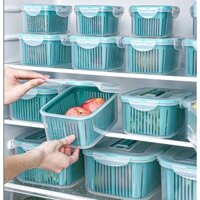 Bộ 5 hộp nhựa đựng, bảo quản thực phẩm đồ ăn hoa quả tủ lạnh trong suốt - Abby house