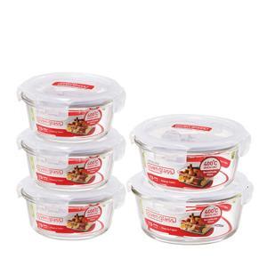 Bộ 5 hộp thủy tinh chịu nhiệt Lock&Lock 380ml LLG821S5