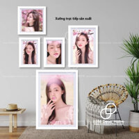 Bộ 5 Khung ảnh màu trắng trơn đẹp giá tại Xưởng (được Sơn màu từ gỗ thông thật)
