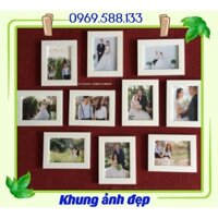 Bộ 5 khung hay 10 Khung Ảnh 13x18 treo tường, tặng kèm đinh và móc treo(mặt khung bằng mica)