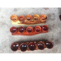 BỘ 5 LY NƯỚC THỜ CÚNG PHẬT ĐẾ KIỂU KHAY GỖ HƯƠNG ( 1.5x24x6 Ly Cao 3.5, Đường Kính 4 )