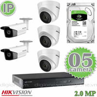 Bộ 5 Mắt Camera IP HIKVISION 2.0mp